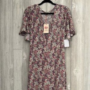 Entro Floor Length Button Down Floral Dress Medium